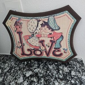 1970's‎ Love wooden wall hanging